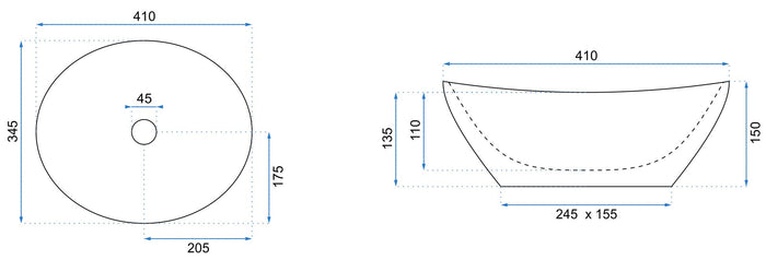 Lavabo Da Appoggio Rea Sofia Black Marble