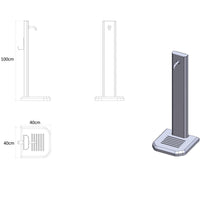 Fontana da Giardino Design a Colonna Ovale Rubinetto in Ottone con Base in Cemento Antracite