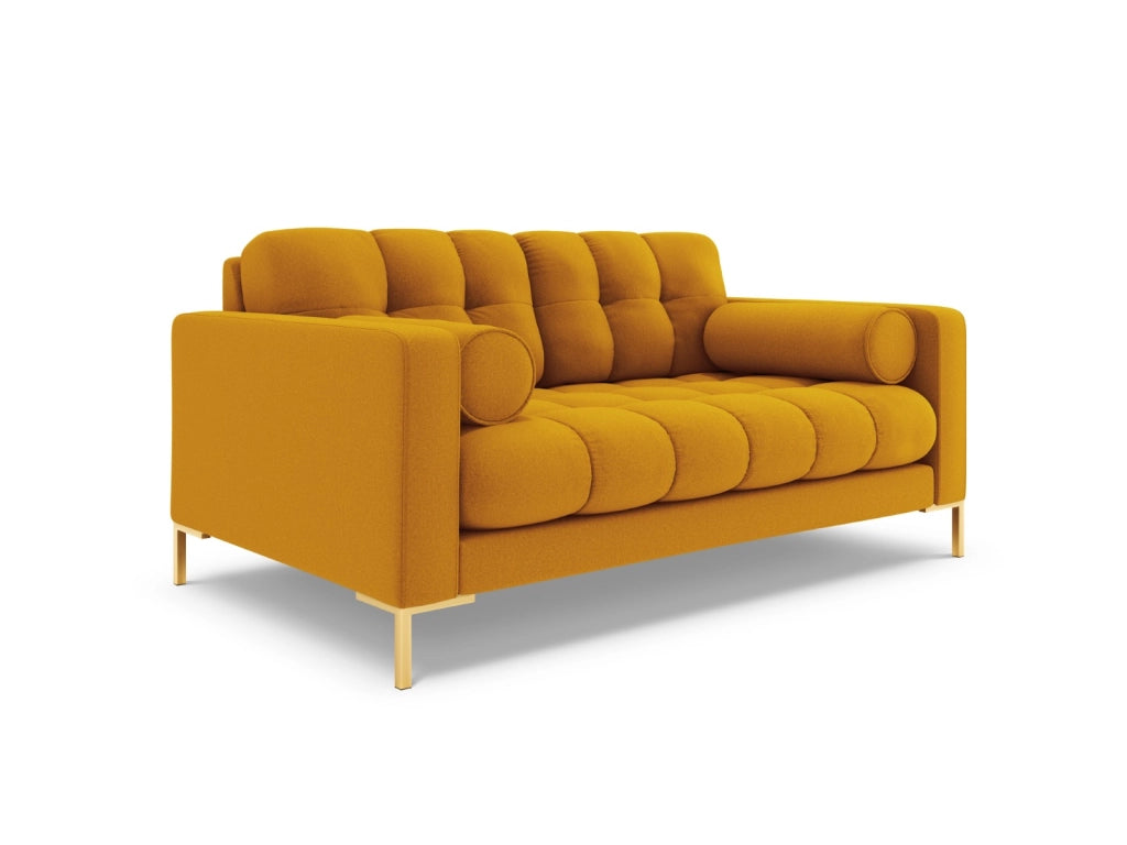 Cosmopolitan Design - Divano "Bali" 2 posti in tessuto strutturato giallo 