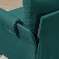 Poltrona d'arredo in Tessuto Effetto Lino Traspirante con Braccioli Arrotolati, 70x73x83 cm, Verde