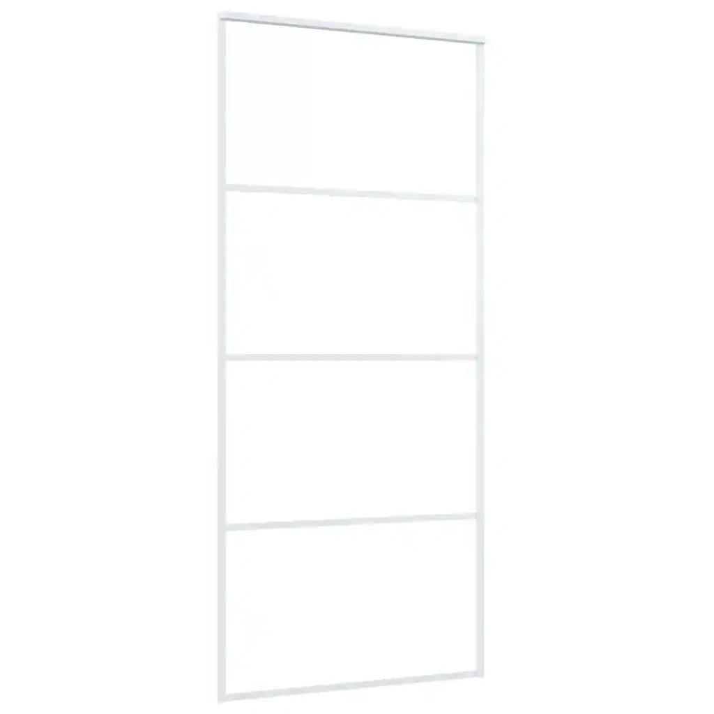 Porta Scorrevole in Vetro ESG e Alluminio 90x205cm Bianca 151660
