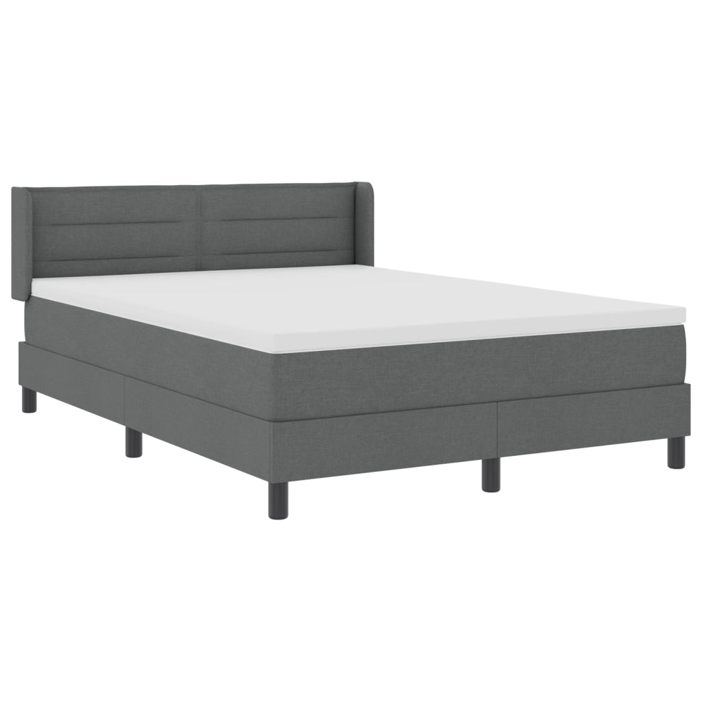 Letto con Box Spring e Materasso Grigio Scuro 160x200 cm Tessuto