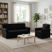 Set di divani 2 pz Nero Velluto 3424919