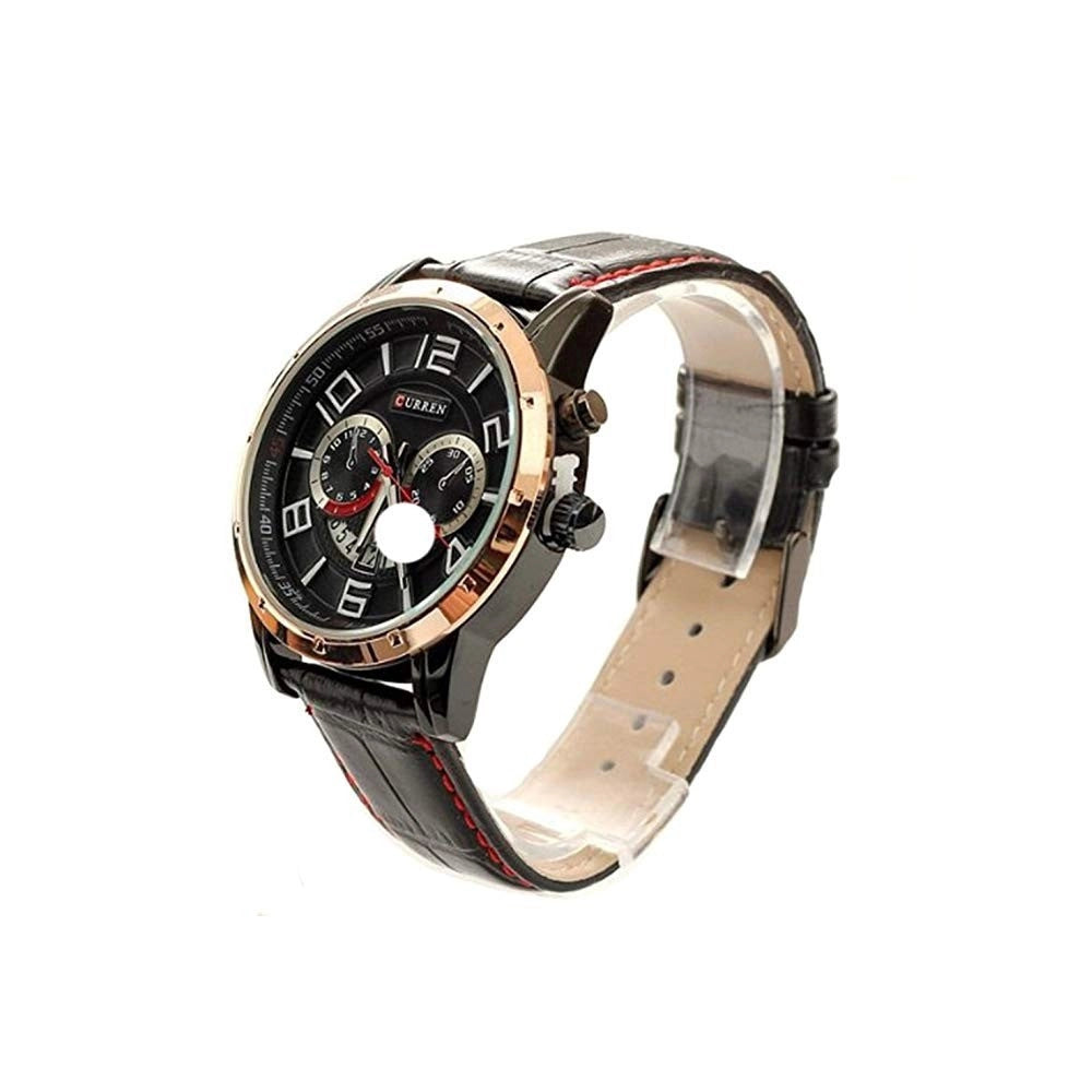 Trade Shop - Orologio Da Polso Per Uomo Con Cinturino In Pelle E Qudrante Nero Curren W8140 -