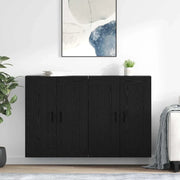 Mobile a muro 2 pcs Rovere Nero 69,5 x 34 x 90 cm
