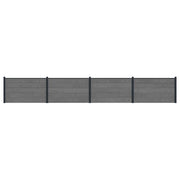 Pannello di Recinzione 4 pcs WPC e Alluminio Grigio