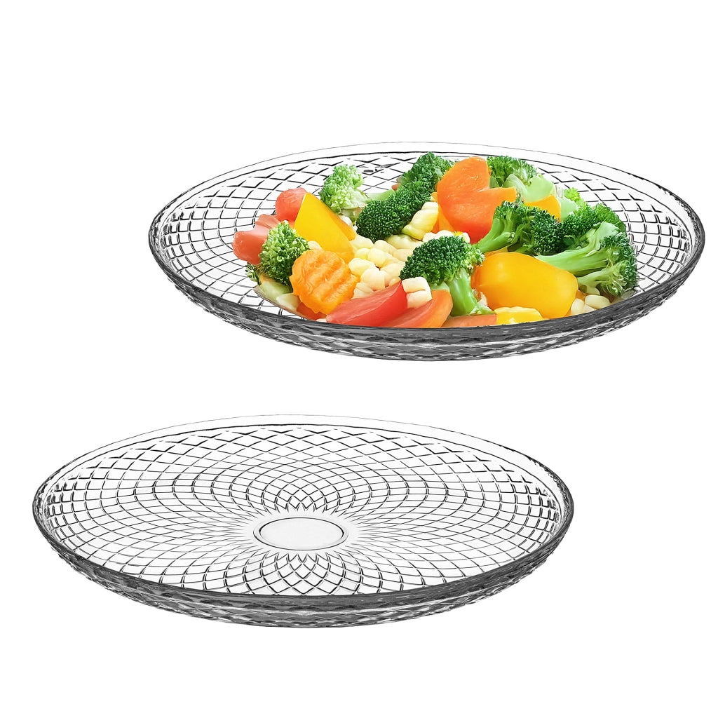 KADAX Set di 2 piatti piani da 30 cm, piatti grandi in vetro rotondi e piatti