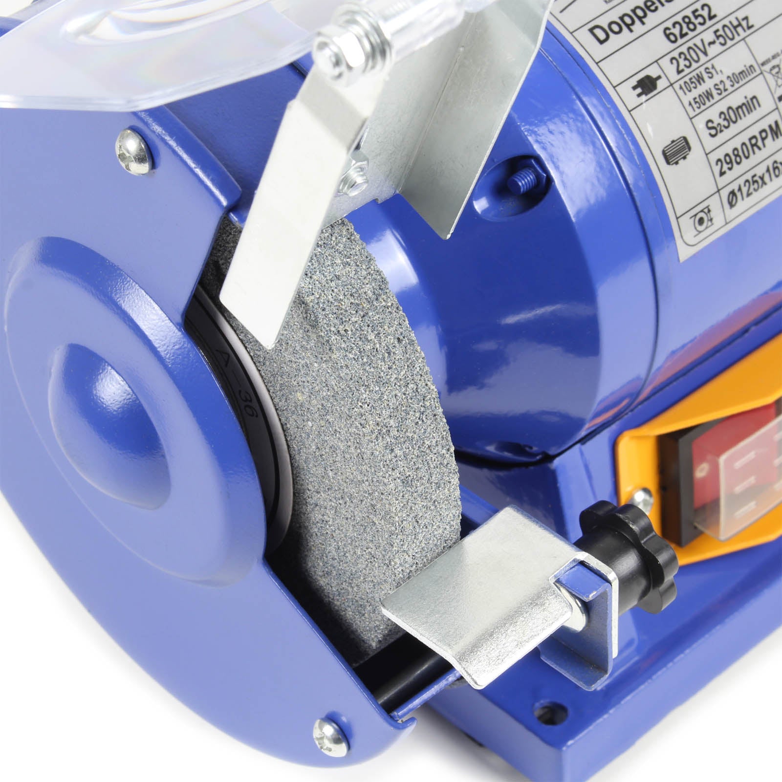 Smerigliatrice doppia 150W Ø mole 125mm Con mola a grana grossa e mola a grana fine