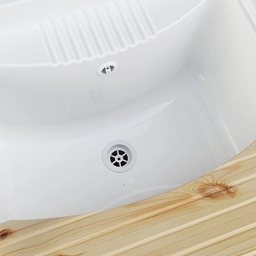 Lavatoio 60X60 2 ante con mobile in nobilitato idrofugo W100 e cesto estraibile - Bianco