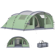 Tenda Campeggio-Grande Tenda Multi-Stanza per 5 Persone, con Finestre e Veranda, Verde