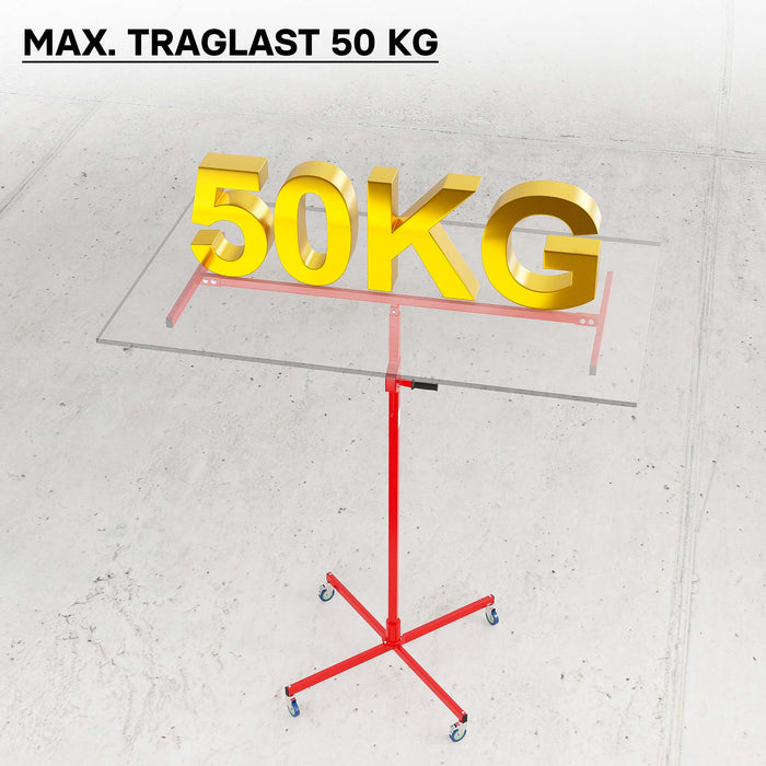 Sollevatore pannelli cartongesso max 50kg, altezza 190-330cm, Carrello Alzapannelli Alzalastre