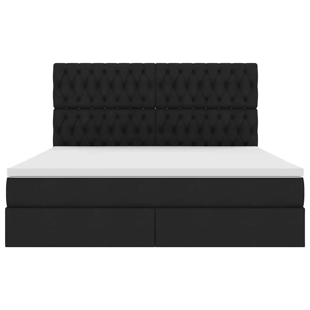 Letto con contenitore e materasso Nero 160 x 200 cm Poliestere