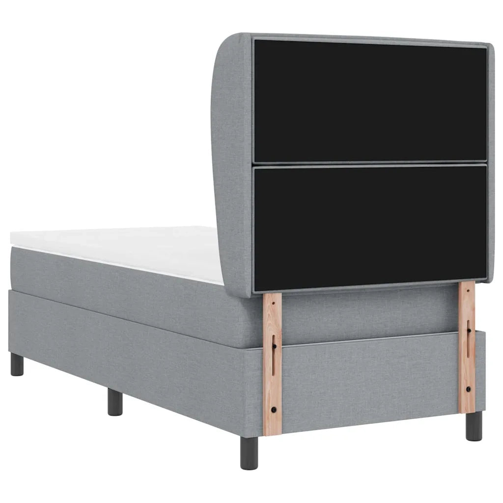 Letto a molle con materasso Grigio chiaro 90 x 190 cm Tessuto 3340473