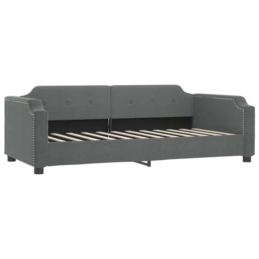 Divano Letto Estraibile Cassetti Grigio Scuro 90x190cm Tessuto 3197699