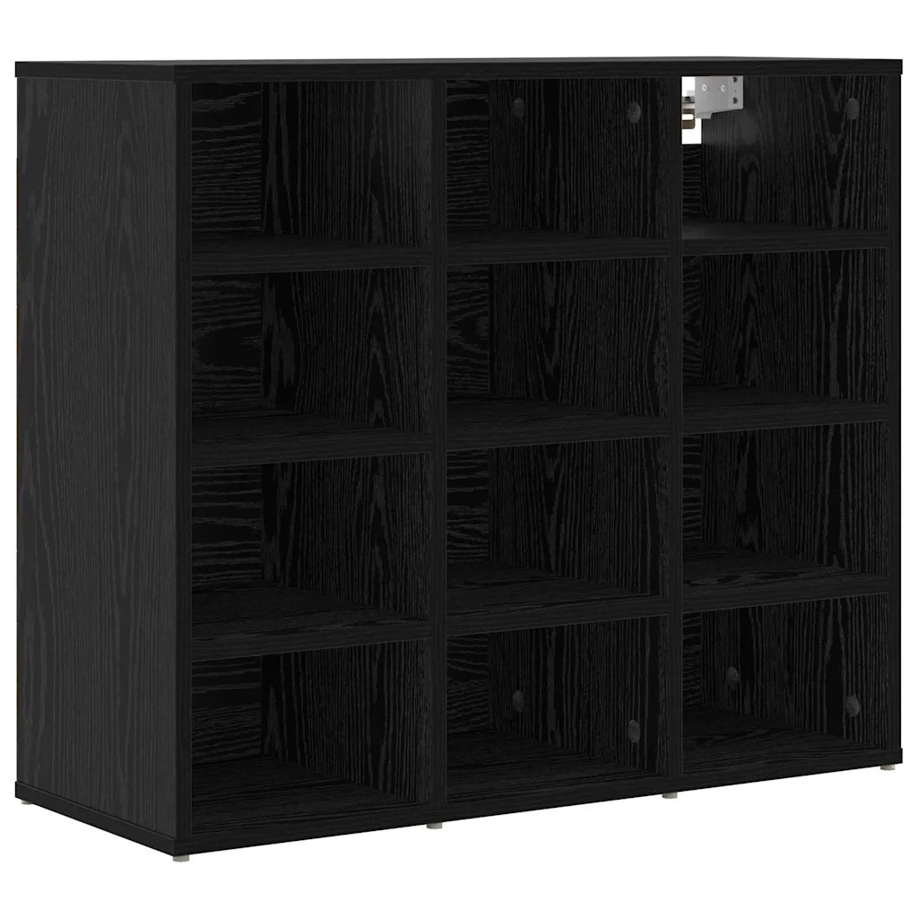 Mobile per scarpe con lo scaffale Rovere Nero 77,5 x 30 x 67 cm 875214