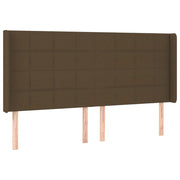 Testiera | Testata ad Orecchio Marrone Scuro 203x16x118/128 cm in Tessuto