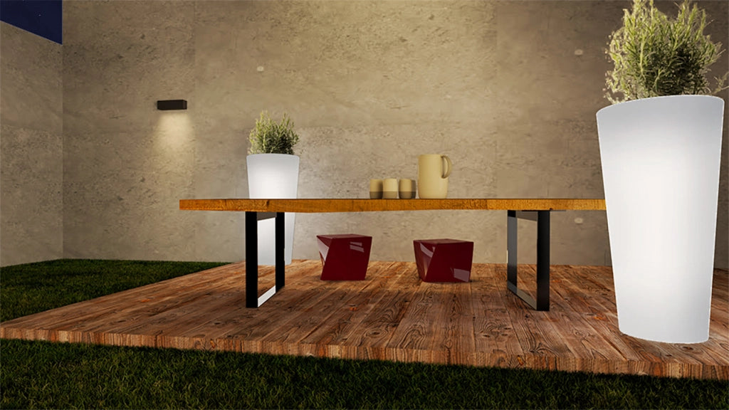 Vaso Luminoso Ø34x86 cm in Resina Arkema Tondo 86 SL