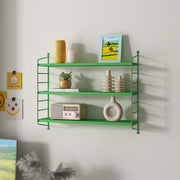 Scaffale da Parete Strängnäs a 3 Ripiani Regolabili 50 x 60 x 15 cm Acciaio Verde Mela [en.casa]