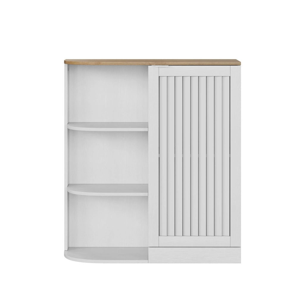 Mobile contenitore in MDF bianco e rovere 68 x 25 x 76 cm
