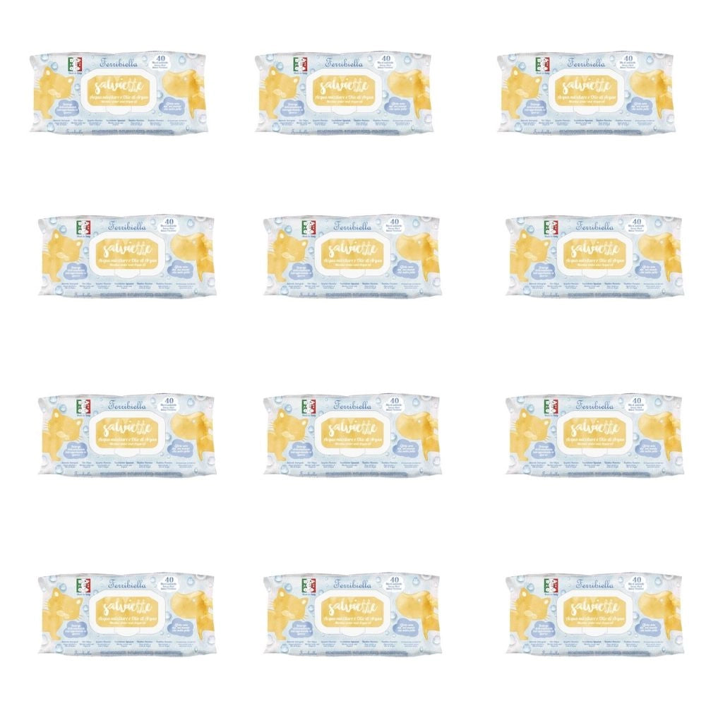 Multipack 12 confezioni salviette acqua micellare e olio di argan per cani e gatti