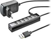 Hub USB con alimentazione - Hub USB - Hub USB alimentato - Divisore USB - Più porte USB - Caricamento e trasferimento dati - Laptop e PC - Lavoro da casa - Ufficio - Accessori - Universale
