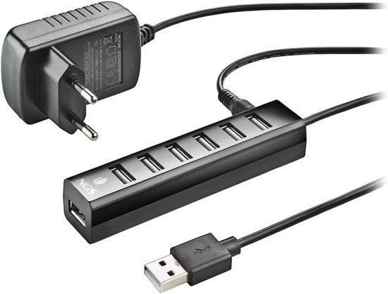 Hub USB con alimentazione - Hub USB - Hub USB alimentato - Divisore USB - Più porte USB - Caricamento e trasferimento dati - Laptop e PC - Lavoro da casa - Ufficio - Accessori - Universale