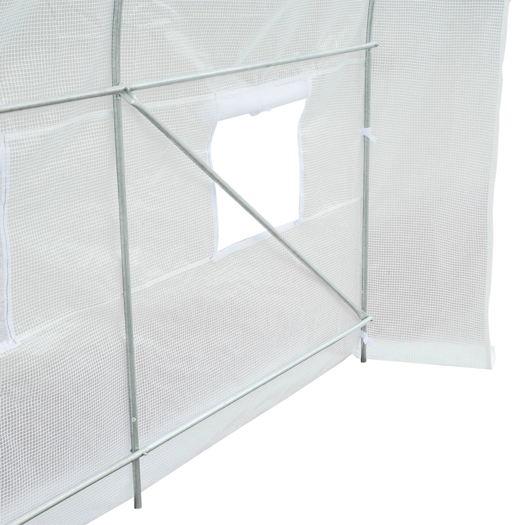 Serra in policarbonato con finestra e porta ¨C zephmum ¨C 350x200x200 cm bianco