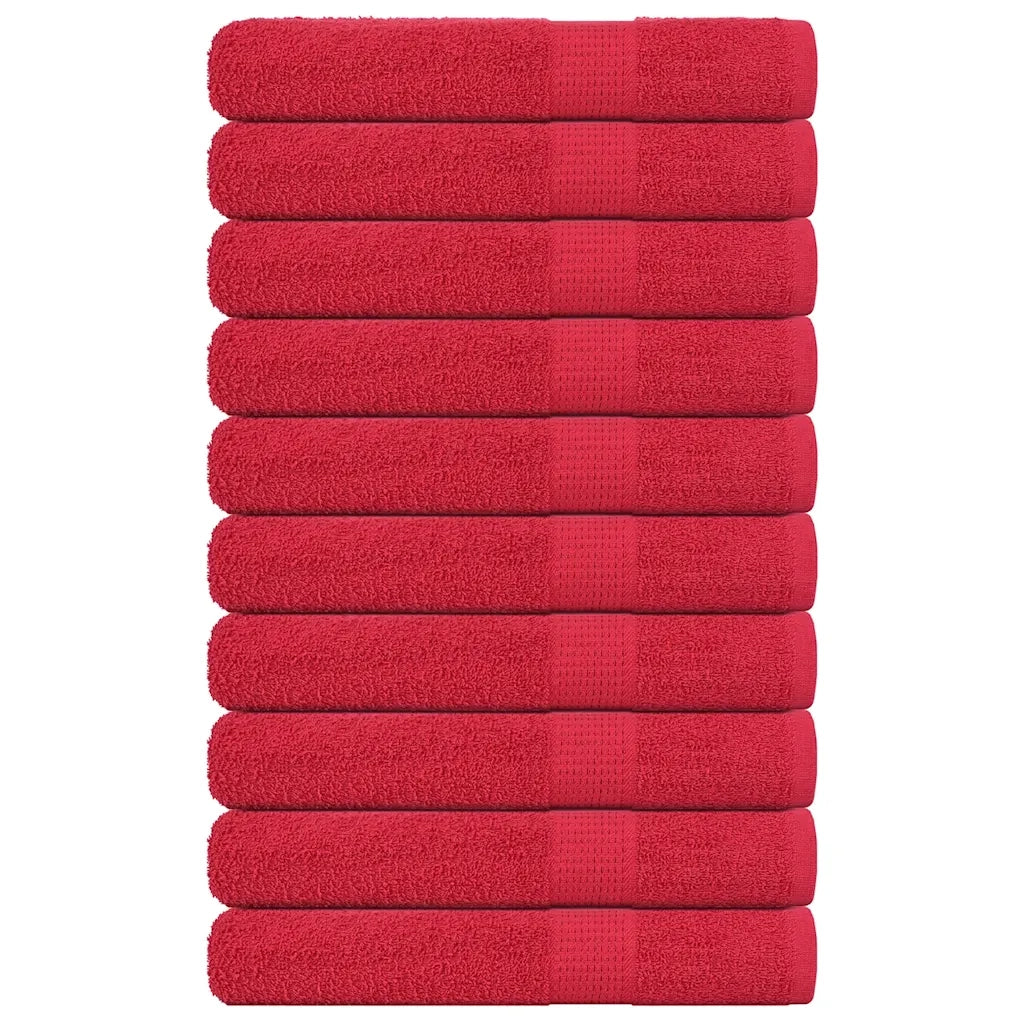 Asciugamani per Sauna 10 pz Rossi 80x200cm 360 g/mÂ² 100% Cotone