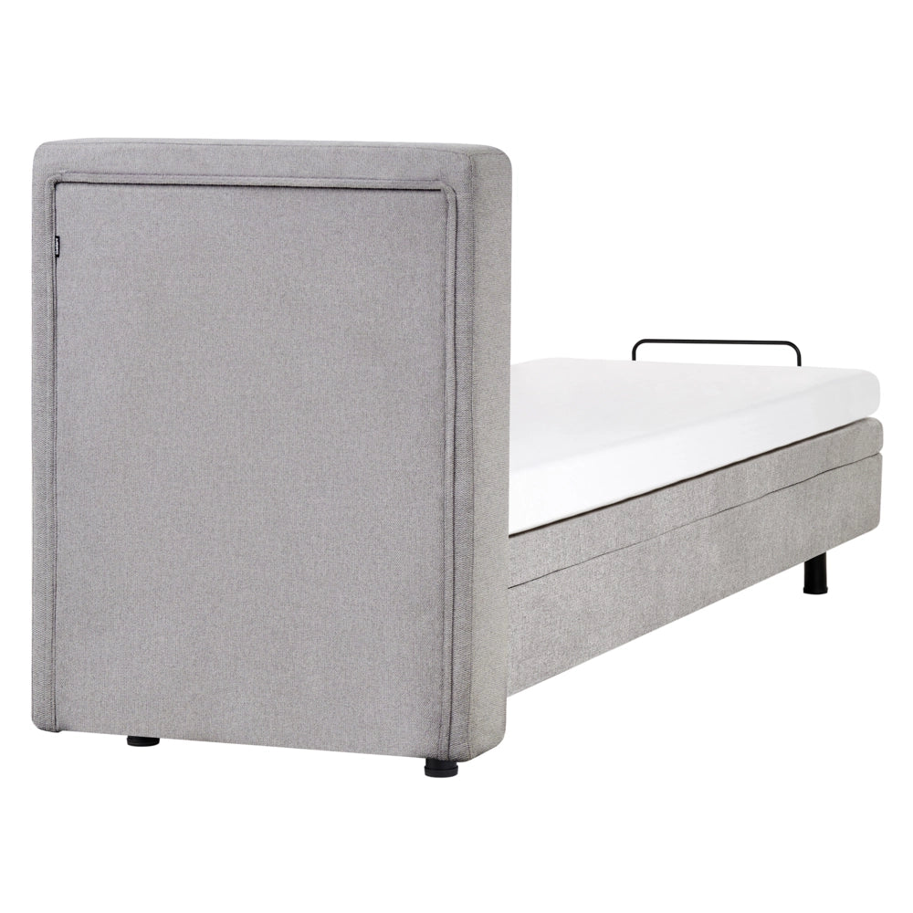 Letto Tessuto Grigio Chiaro Elettrico Regolabile con Telecomando 80 x 200 cm