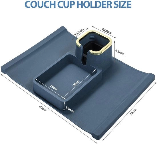 Piattaforma per Bancone Multifunzionale in Silicone - Porta Goblet Flessibile per bevande, snack, telefoni portatili (Blu)