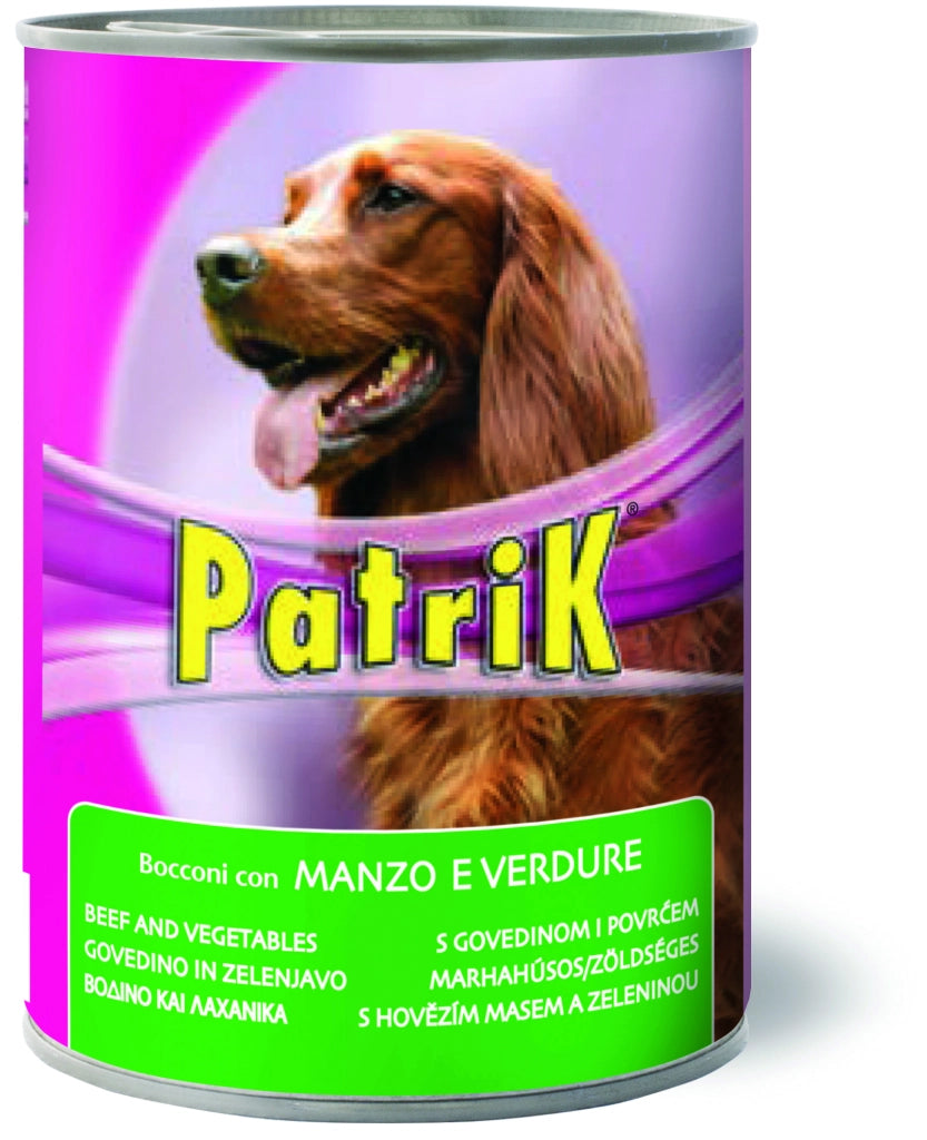 Bocconi per Cani ''Patrik'' Gusto Manzo e Verdure Gr. 405 24 Pezzi Morando