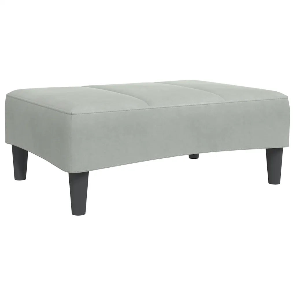 Divano Letto a 2 Posti con Poggiapiedi-Sofa Letto 2 Posti-Daybed Grigio Chiaro in Velluto 451881