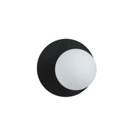 Lampada da parete Oslo in acciaio nero e vetro opalino