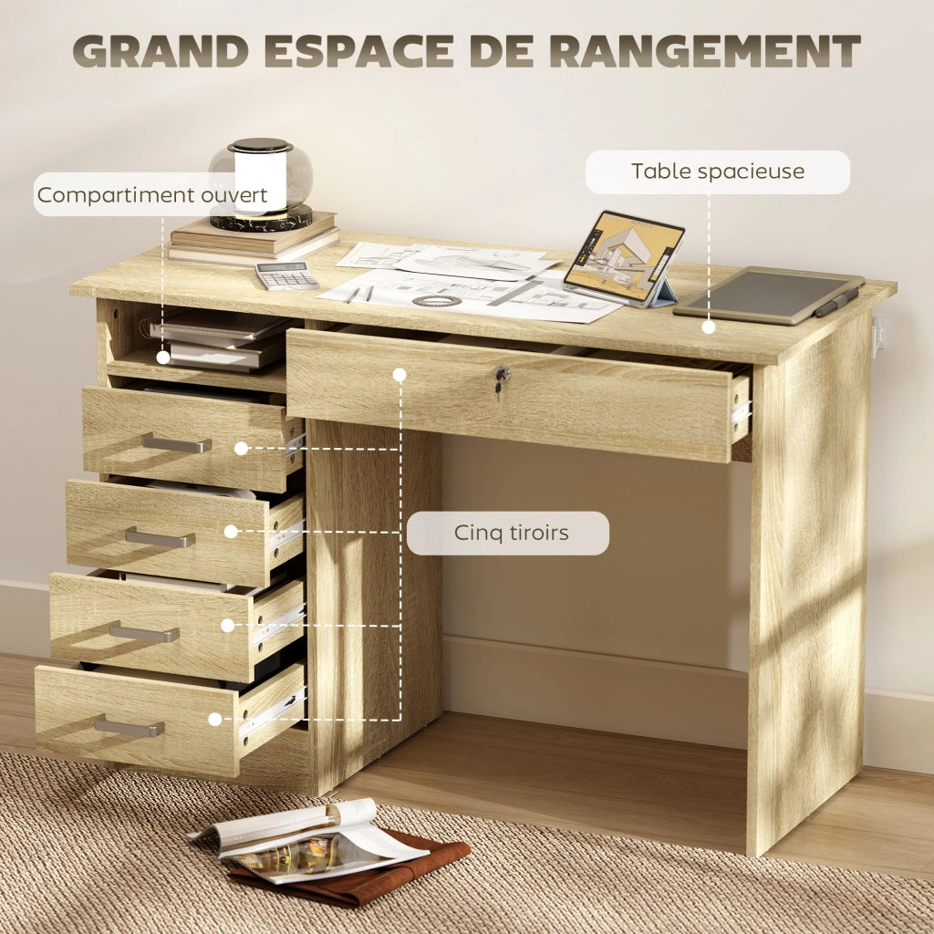 Scrivania con cassetti ¨C Minimal ¨C 110x50x76 cm quercia