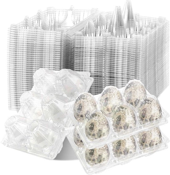 Scatole per uova in plastica trasparente, 100 pezzi, 11x7,3x3,6 CM, stivocabili, robuste