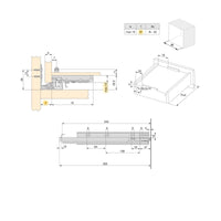 Guide Cassetto con Estrazione Soft 340 mm in Acciaio Emuca Bianco