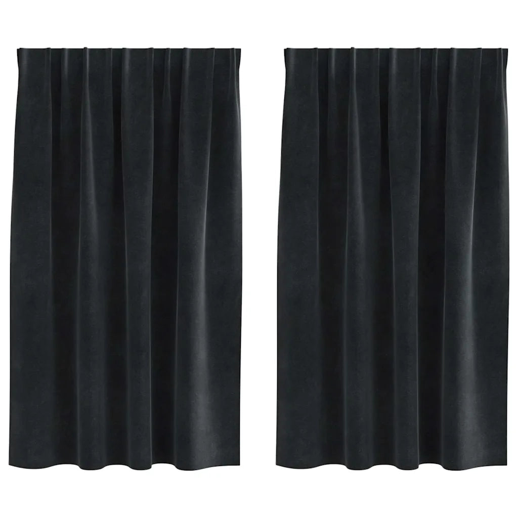 Tende oscuranti 2 pcs Nero 140 x 140 cm Velluto 4107168
