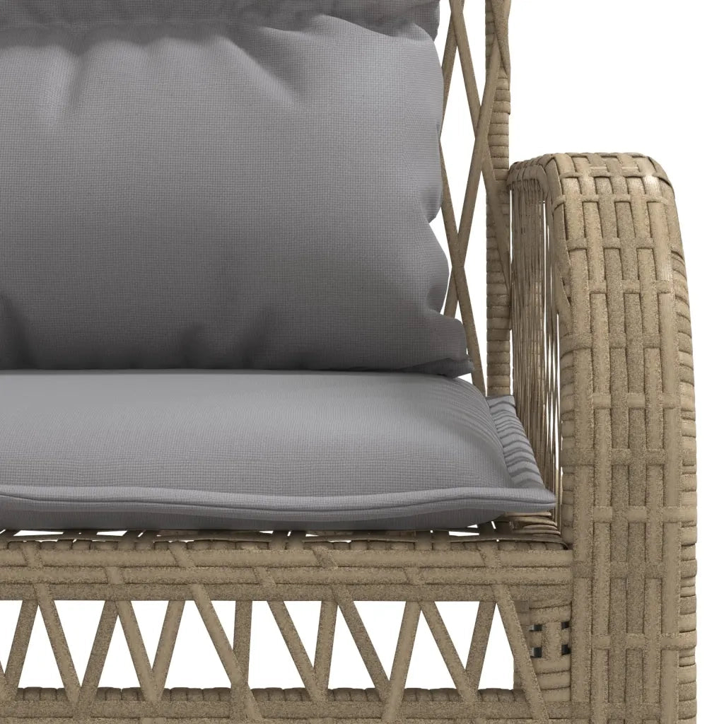 Set Divano da Giardino 4 pz con Cuscini Beige in Polyrattan 368731