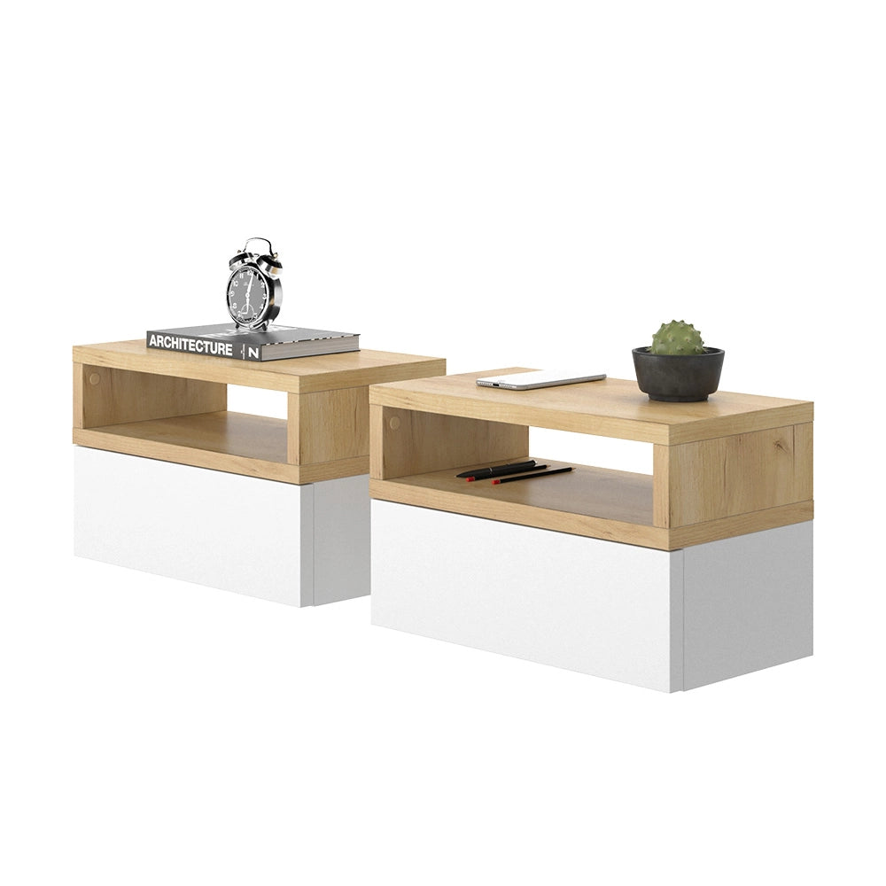 Vicco Comodino camera da letto Quercia dorata 45 x 28 cm Set di 2