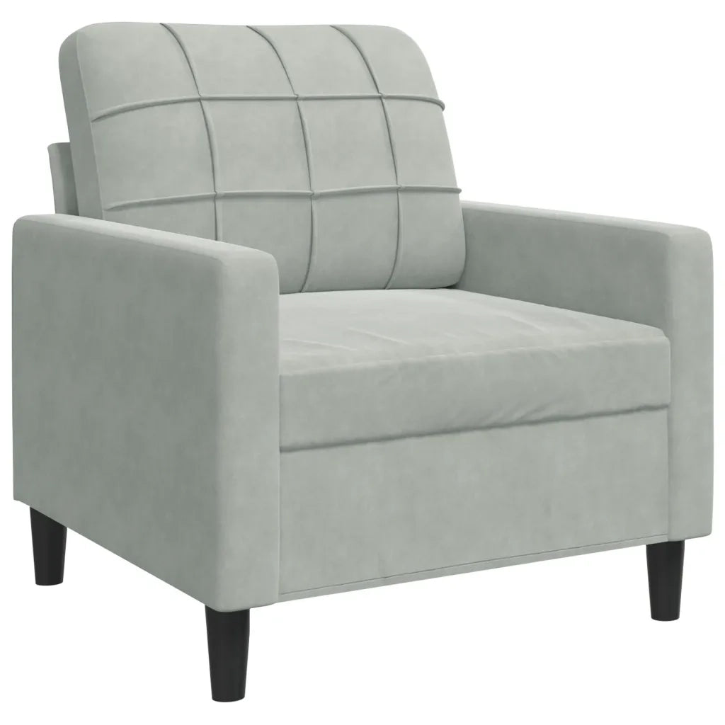 Poltrona Grigio Chiaro 60 cm Velluto 4007604