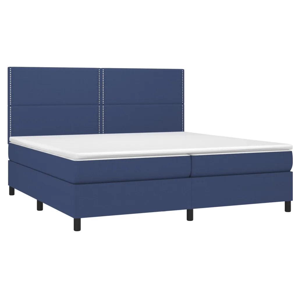 Giroletto a Molle con Materasso Blu 200x200 cm in Tessuto 3141727