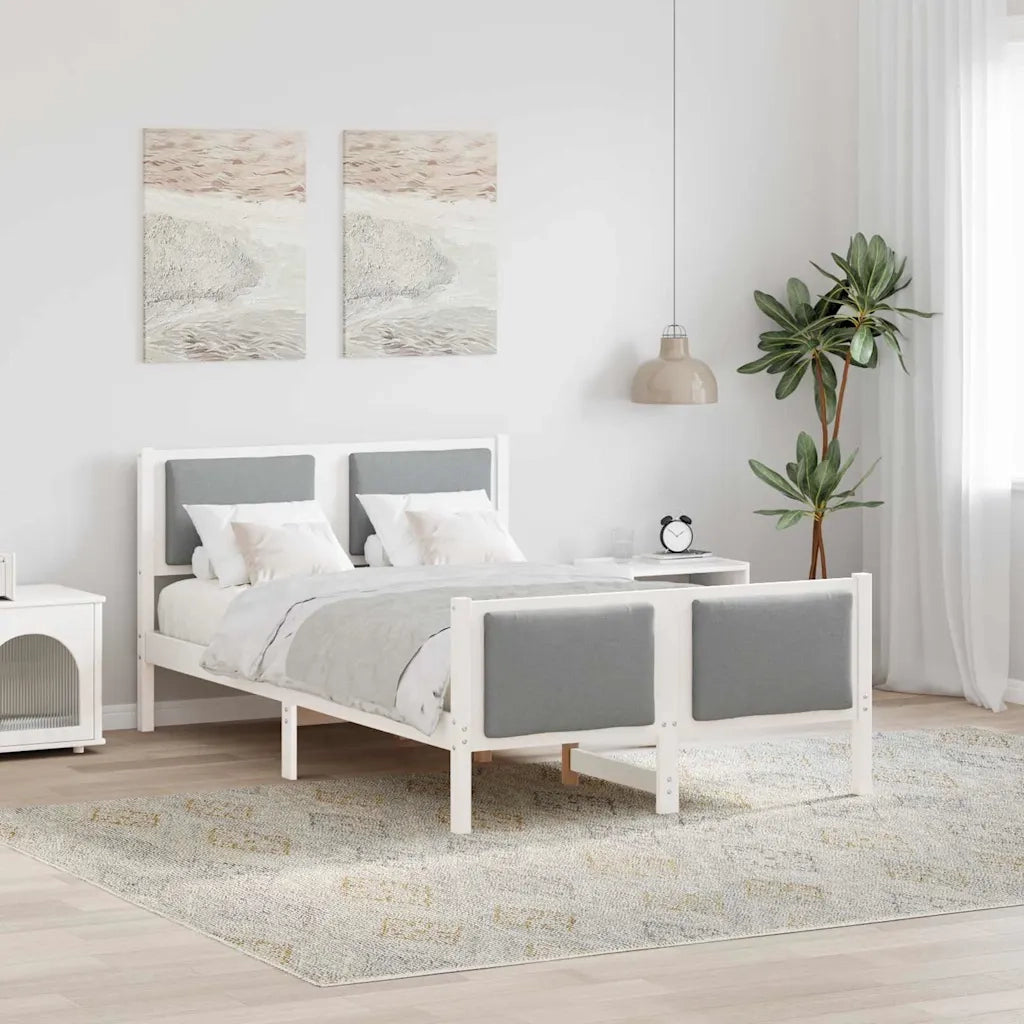 Struttura del letto Grigio chiaro 120 x 190 cm Tessuto