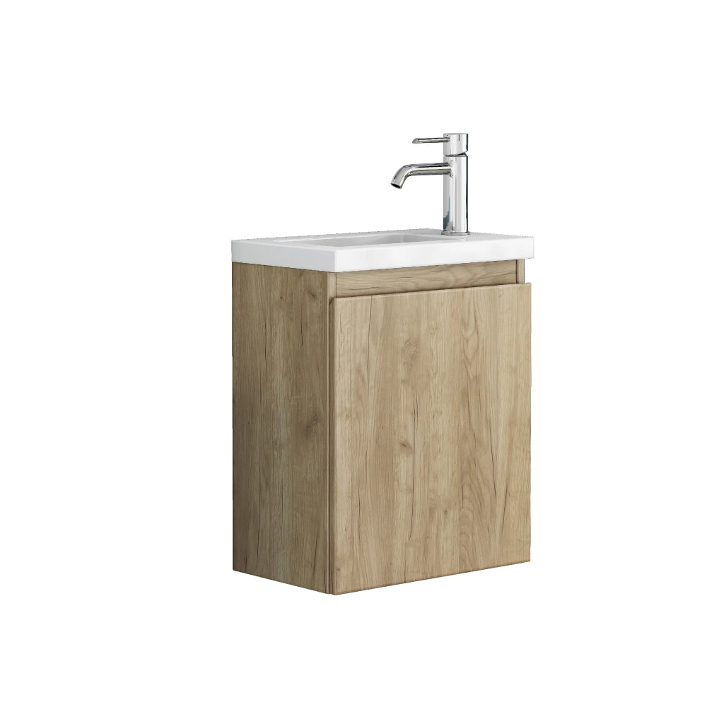 Set mobile bagno sospeso bianco con lavabo integrato e specchio LED