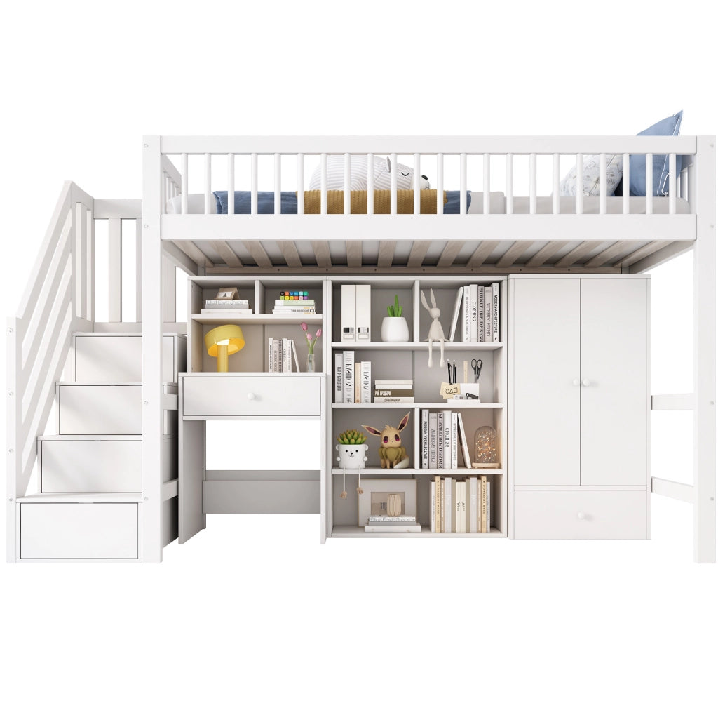 Letto multifunzionale per bambini 90x200 cm bianco