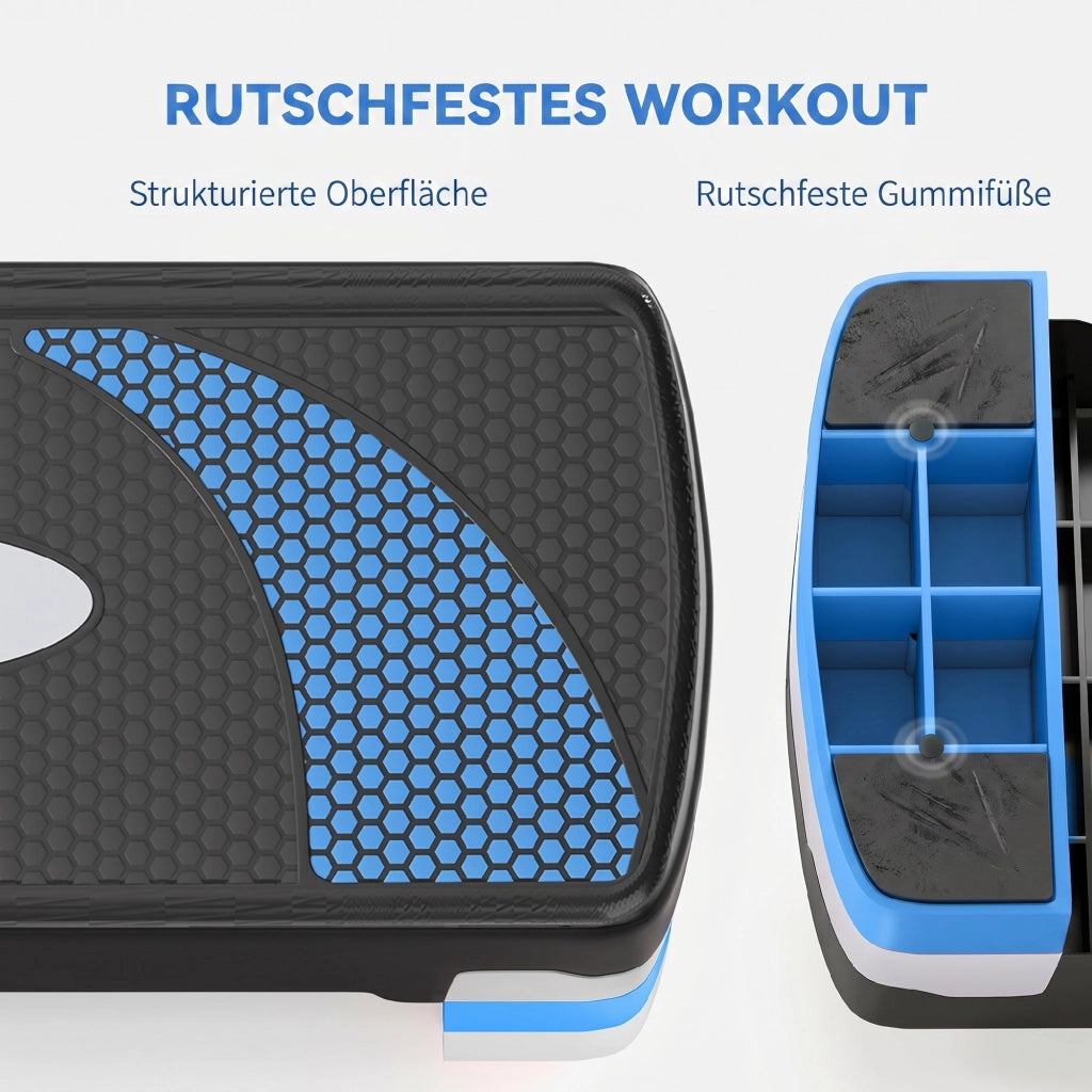 Stepper Fitness Regolabile ¨C zephmum ¨C Blu e Nero, 10-15-20 cm