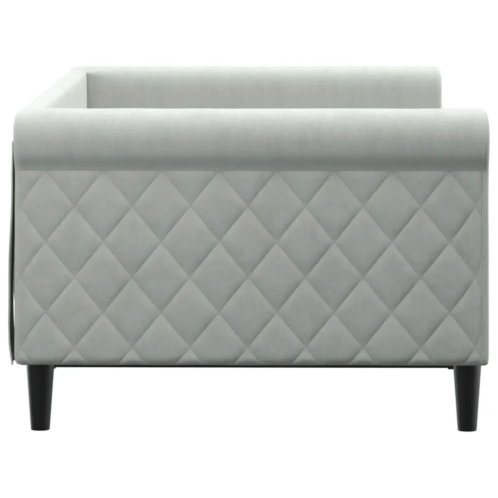 Letto da Giorno Grigio Chiaro 90x190 cm in Velluto