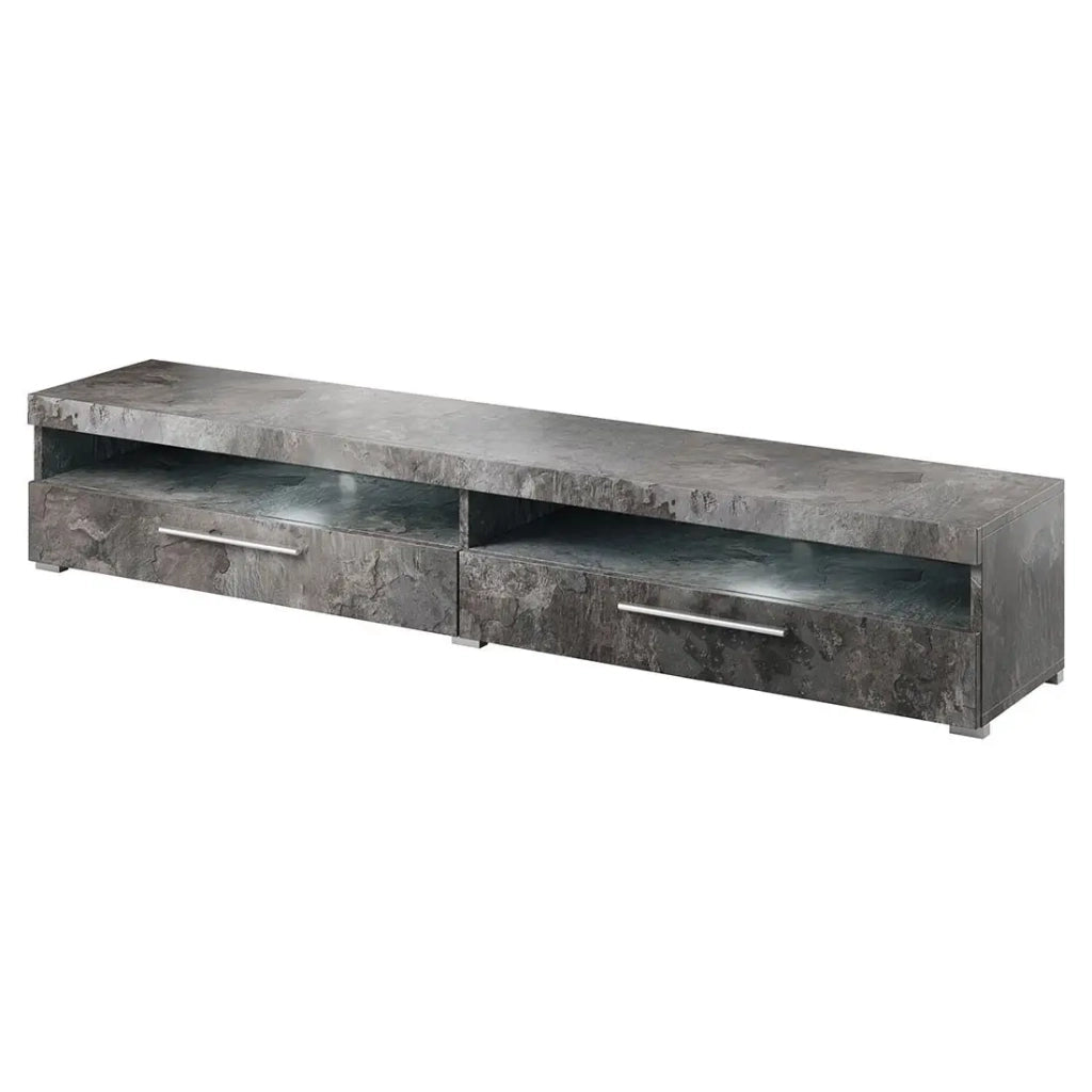 Mobile TV XL 200cm collezione BOMBAY. Colore grigio effetto ardesia.