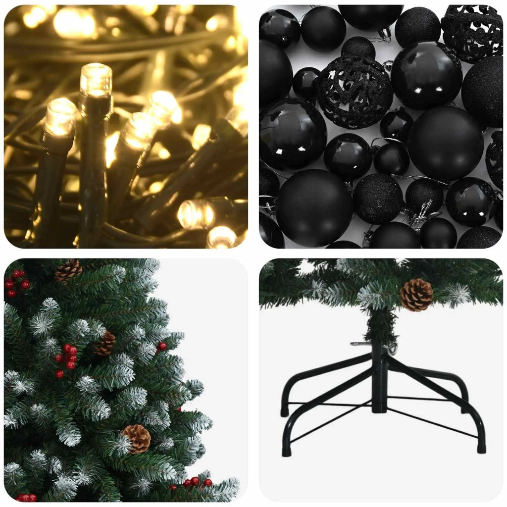 Albero di Natale artificiale verde con palline 300 cm 600 LED 3467340