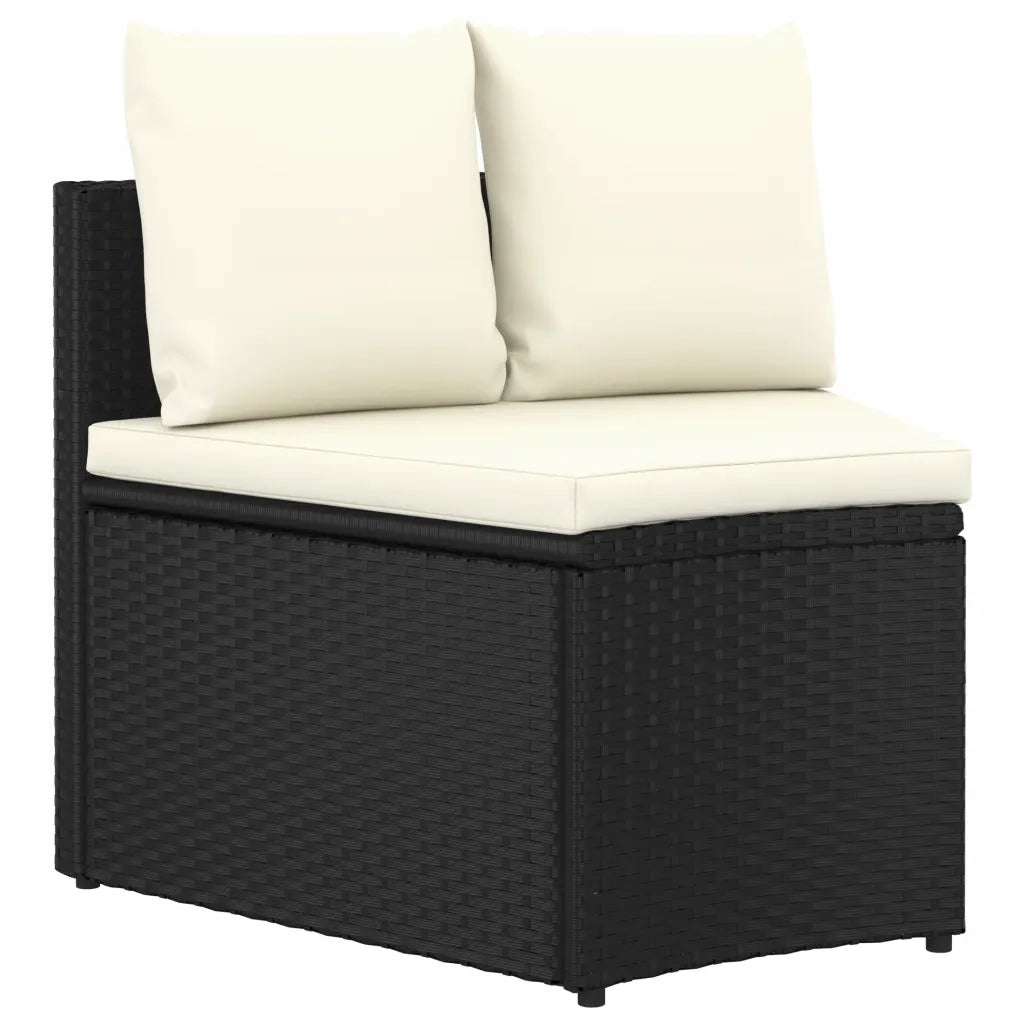 Set Divani da Giardino 5 pz con Cuscini in Polyrattan Nero 3064908