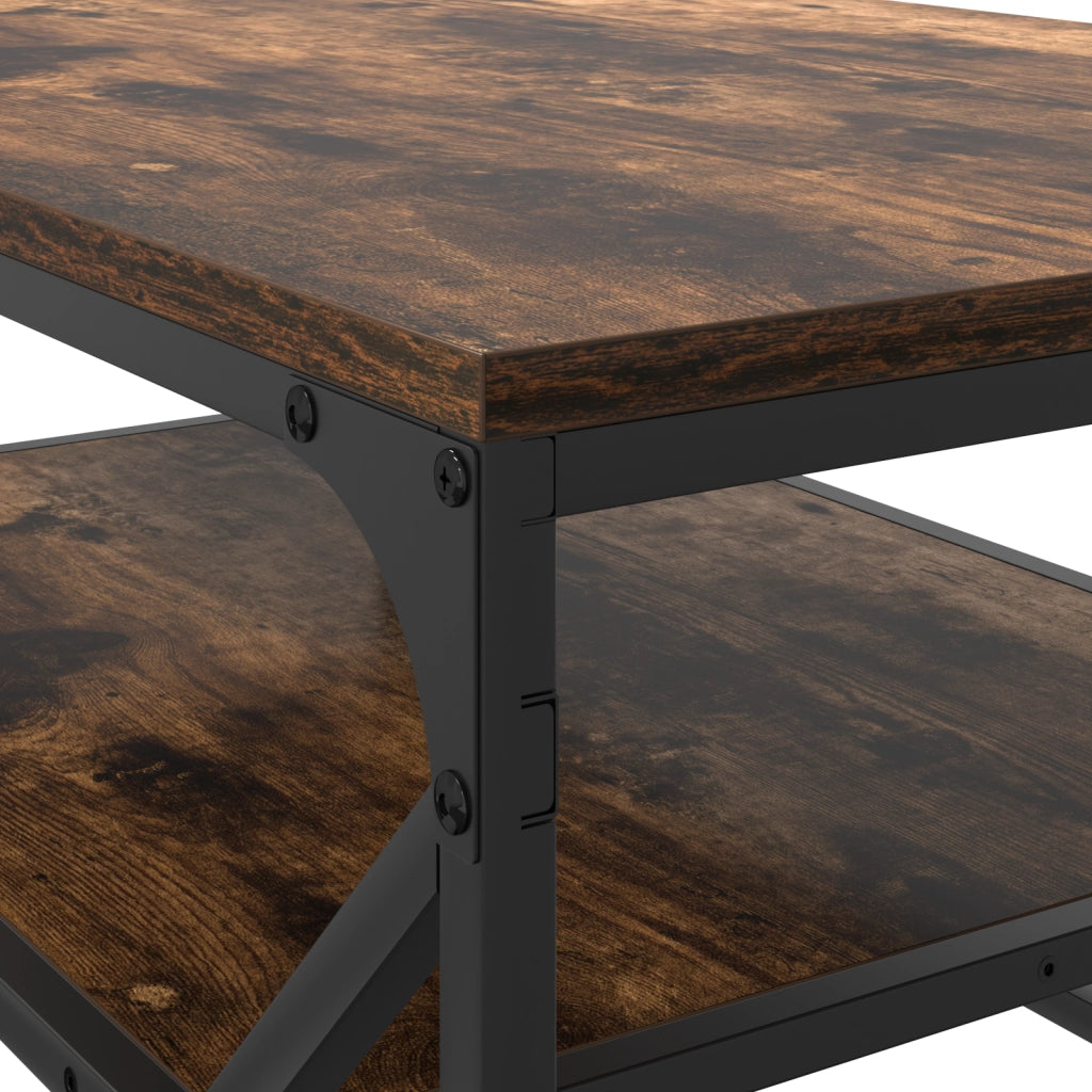 Tavolino da CaffÃ¨ con Ripiano Rovere Affumicato 90x50x40 cm Legno Truciolare